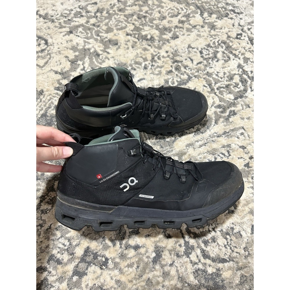 Men's On Cloud Black Cloudtrax Waterproof Hiking Boots Size 12